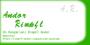 andor rimpfl business card
